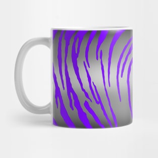 Silver Tiger Stripes Purple Mug